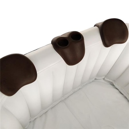 Aleko HTACCBR-UNB Removable Headrest & Drink Holder Set For Inflatable Hot Tub Spa; Brown - 3 Piece